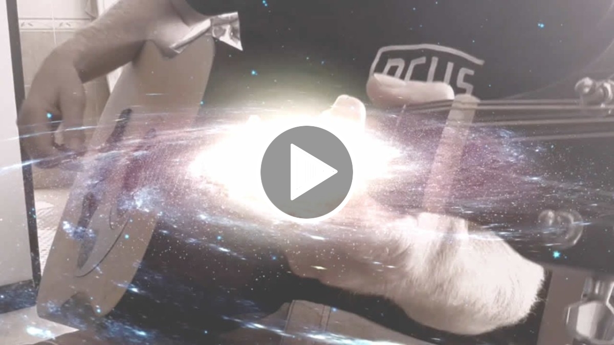 Recording with phone mounted to 12 string guitar head by Ylia Callan