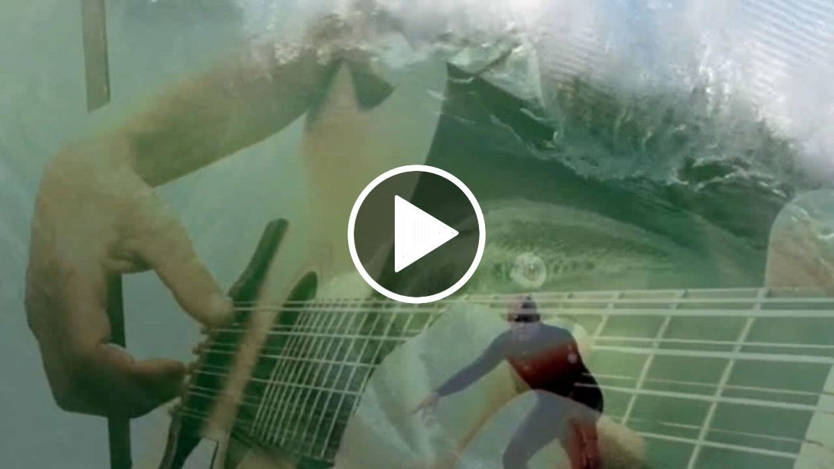 Surfing Fun Waves Around Keramas Bali with Original Fingerstyle Guitar by Ylia Callan