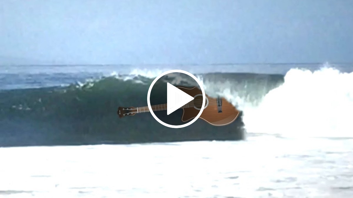 Surfing Untamed Barrels in Bali with 12 String Original by Fingerpicking Acoustic Guitarist Ylia Callan