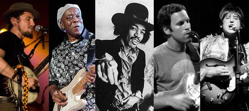 Ylia Callan's Musical Influencers - John Butler - Buddy Guy - Jimi Hendrix - Jack Johnson - John Lennon